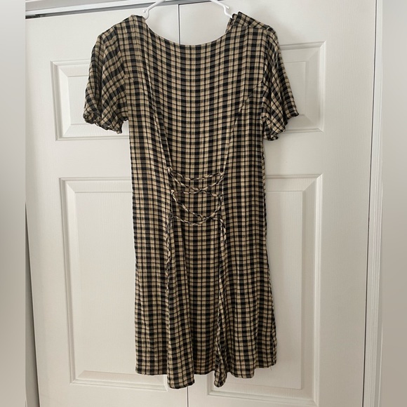 Women’s Urban Outfitters Uo Plaid button down, lace up checkered dress - Picture 3 of 5